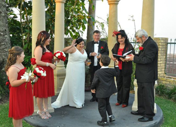 Marry Me Marilyn marries Sylvia & Christopher Wedding at The Courthouse Restaurant Cleveland Point Redlands